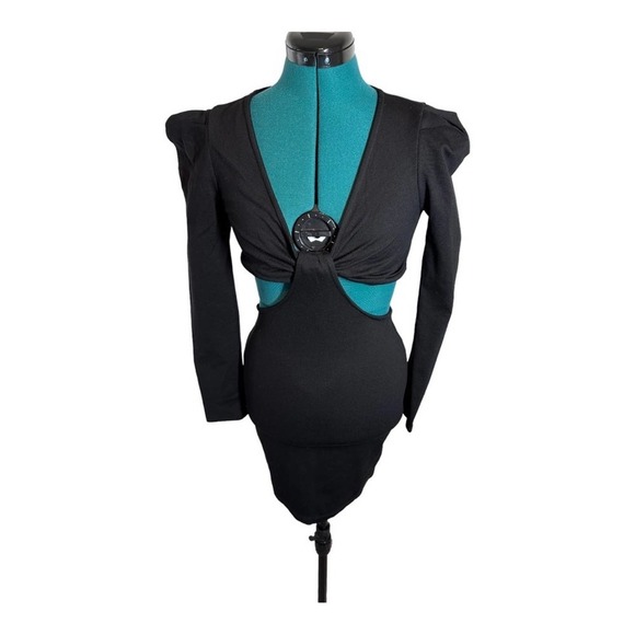 Socialite Bodycon Cut-Out Long Sleeve Mini Dress - Picture 3 of 9